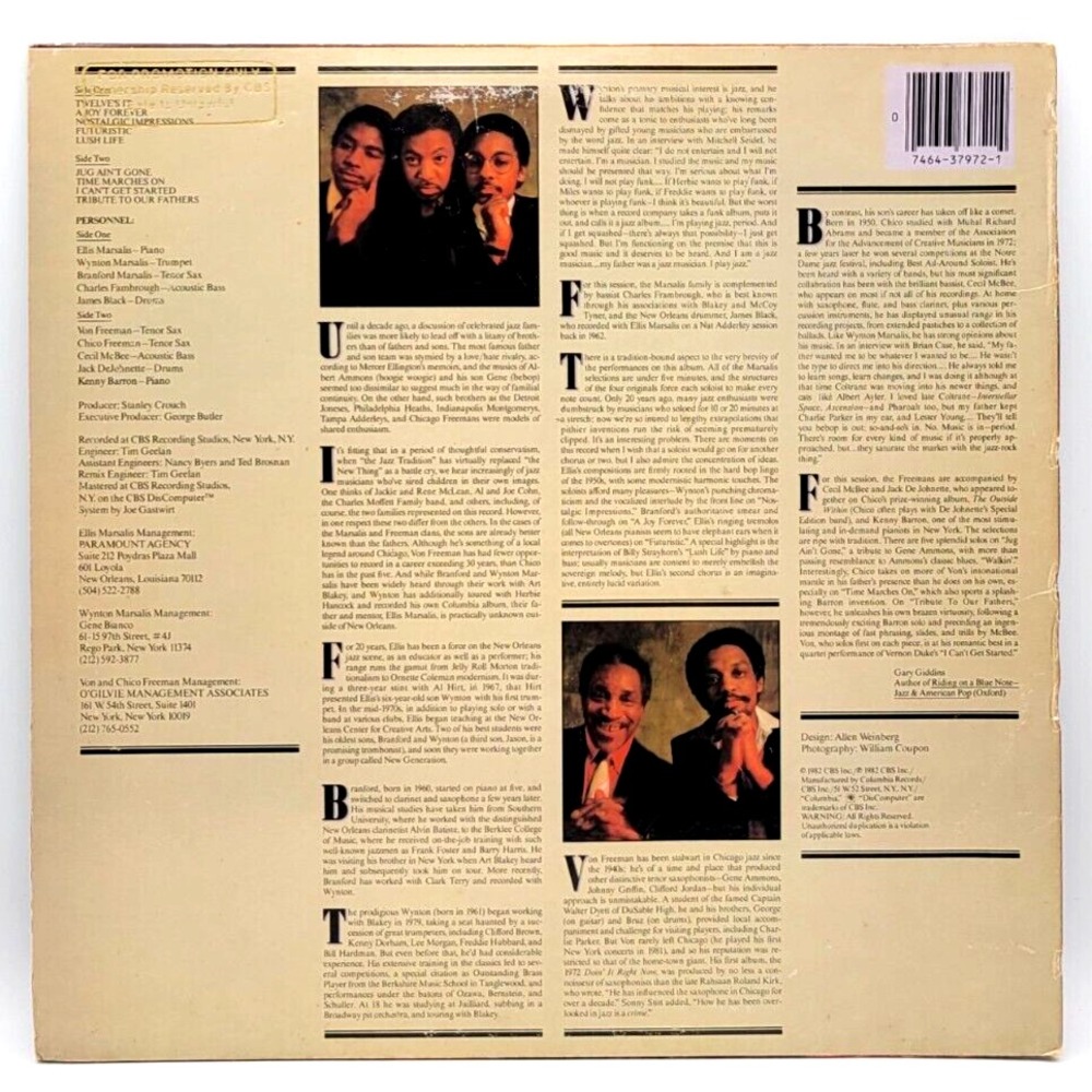 FATHERS & SONS - SELF TITLED - JAZZ LP RECORD GOLD STAMPED PROMO COLUMBIA - Picture 2 of 2